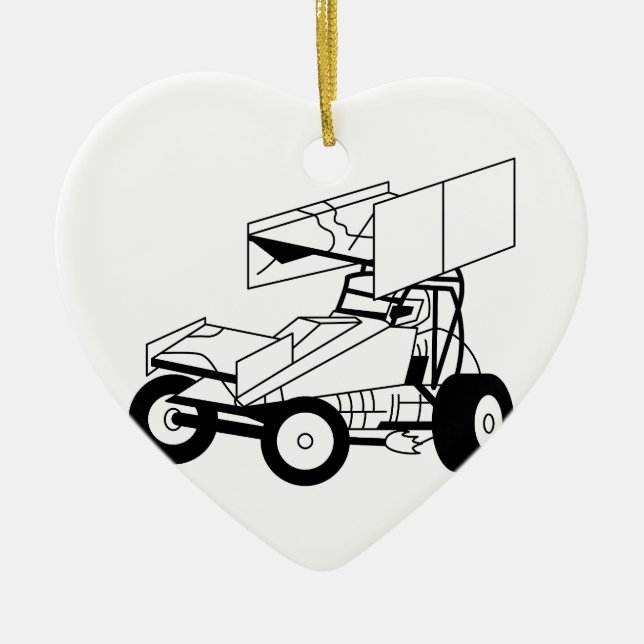 Sprint-Auto-Kontur Keramik Ornament (Vorne)