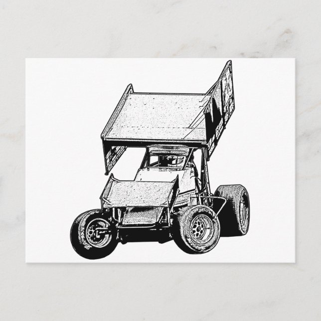Sprint Car 1 Postkarte (Vorderseite)