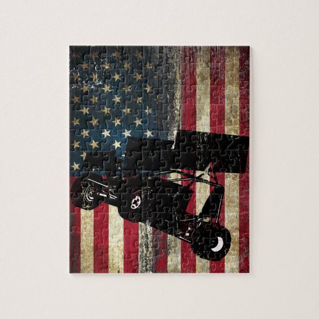 Sprint Car American Flag Puzzle (Vertikal)