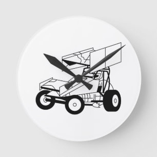 Sprint Car Kontur Runde Wanduhr