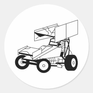 Sprint Car Kontur Runder Aufkleber