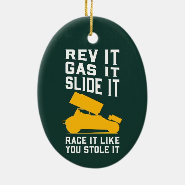 Sprint Car Racing Holiday Weihnachten Keramik Ornament (Hinten)