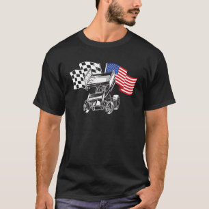 Sprint Car Racing US-Flagge T-Shirt