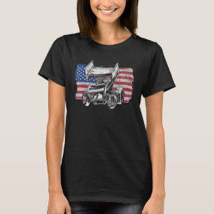 Sprint Car Racing USA Flag T-Shirt