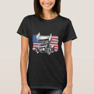 Sprint-Car-Rennens USA-Flagge  T-Shirt