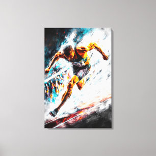 Sprint Champion - Dynamic Sports Art Track & Field Leinwanddruck