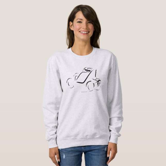 Sprintcar 01 Schwarz auf Esche Sweatshirt (Vorne ganz)
