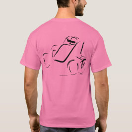 Sprintcar 01 Schwarz auf Rosa Rücken T-Shirt