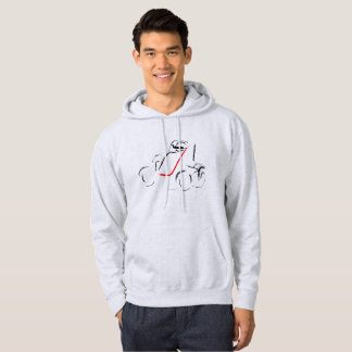 Sprintcar 01 Schwarz und Rot auf Eschenholz Front Hoodie