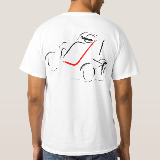 Sprintcar 01 Schwarz und Rot Rückseite T-Shirt