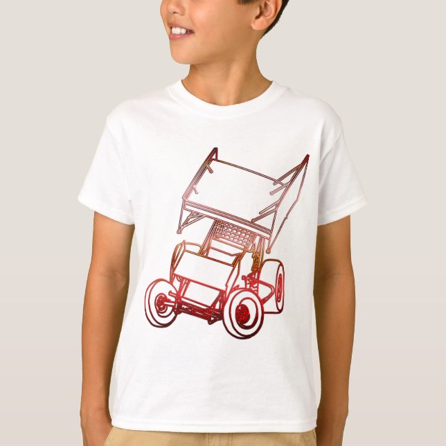 Sprinten Sie das verdrehte/Sonnenuntergang Auto T-Shirt (Vorderseite)