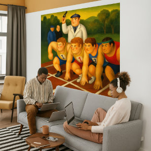 Sprinter - großes verpacktes Kunstdruck auf Leinwa Leinwanddruck