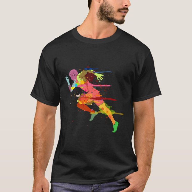 Sprinter Track und Feldläufer-Marathon T-Shirt (Vorderseite)