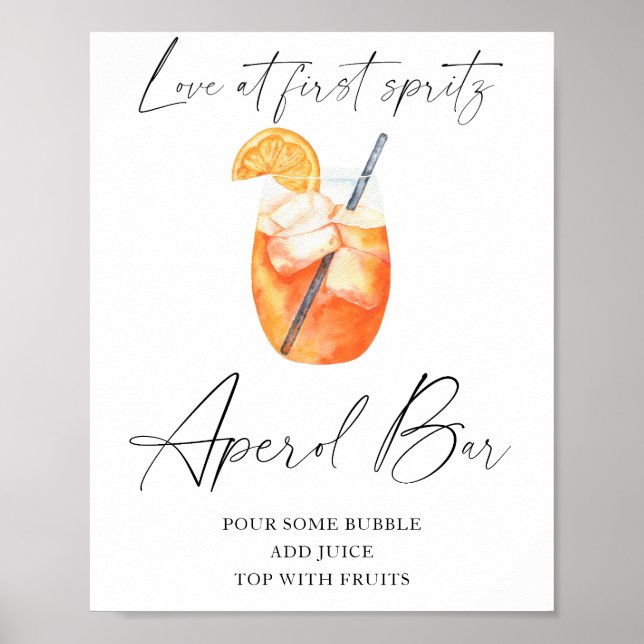 Spritz Brautparty - Aperol Bar Poster (Vorne)