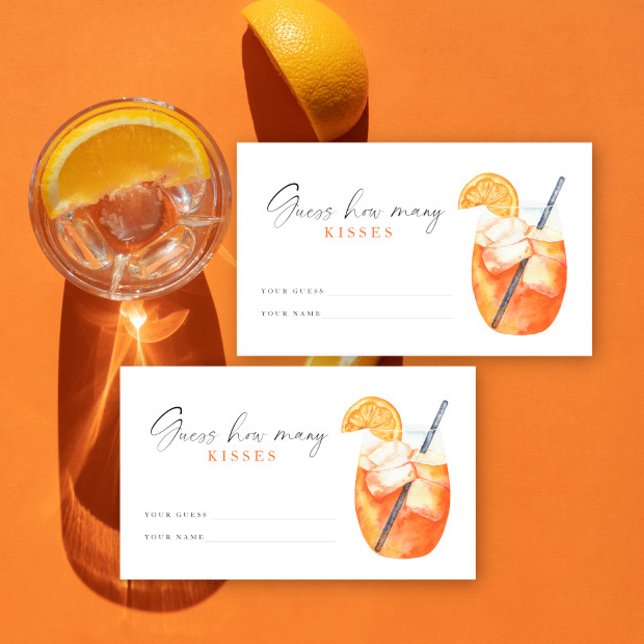 Spritz Brautparty Guess wie viele Küsse Begleitkarte (Von Creator hochgeladen)