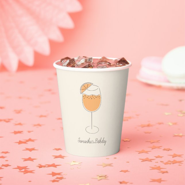 Spritz Bubbly Cocktail Geburtstagsfeier Pappbecher (Insitu)