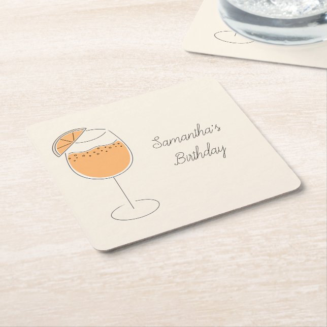 Spritz-Bubbly-Cocktail-Geburtstagsfeier Rechteckiger Pappuntersetzer (angewinkelt)