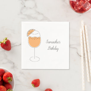 Spritz Bubbly Cocktail Geburtstagsfeier Serviette