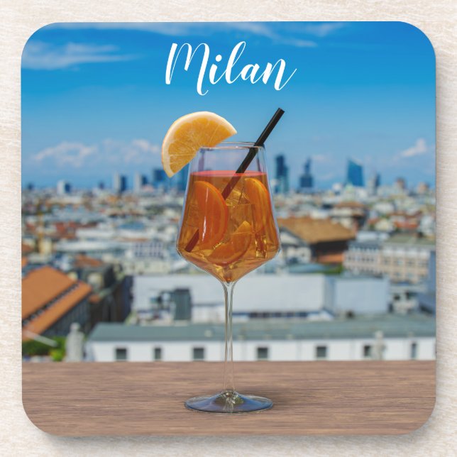 Spritz Cocktail auf einem Tisch mit Blick auf Mail Getränkeuntersetzer (Vorderseite)