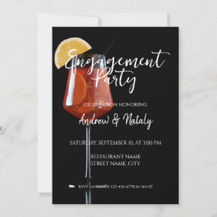 Spritz Cocktail auf schwarz Einladung