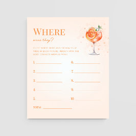 Spritz Drink wo waren sie Brautparty Game