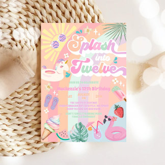 Spritz in zwölf Sommer Regenbogen Sonne 12. Geburt Einladung