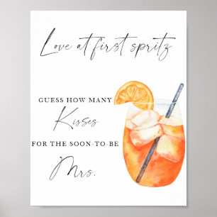 Spritz-Junggesellinnenabschied - wie viele Küsse S Poster