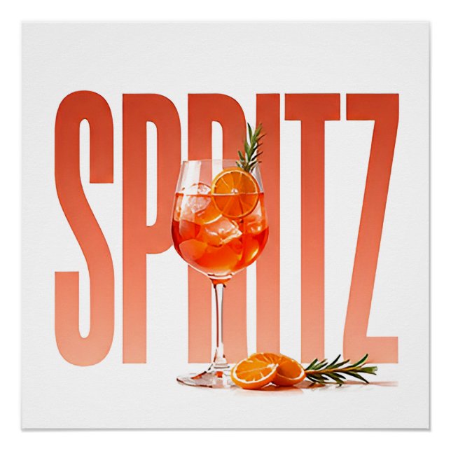 Spritz Luxus-Cocktail-Editorial-Grafik  Poster (Vorderseite)