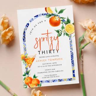Spritz Mediterranean Boho Arch 30 Geburtstag Einladung