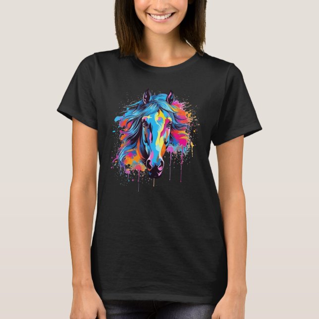 Spritz Morab Pferd Farbiger T-Shirt (Vorderseite)