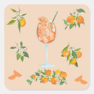 Spritz Sommer Geburtstag Quadratischer Aufkleber