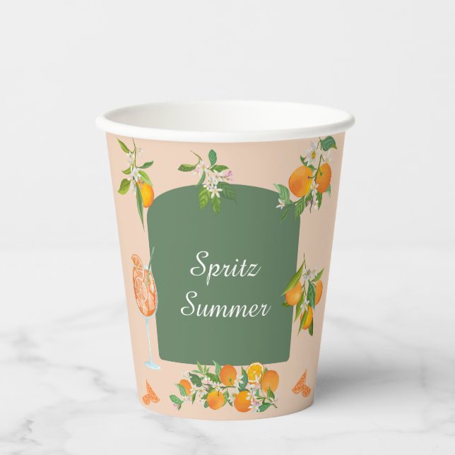 Spritz Summer Birthday Pappbecher (Vorderseite)