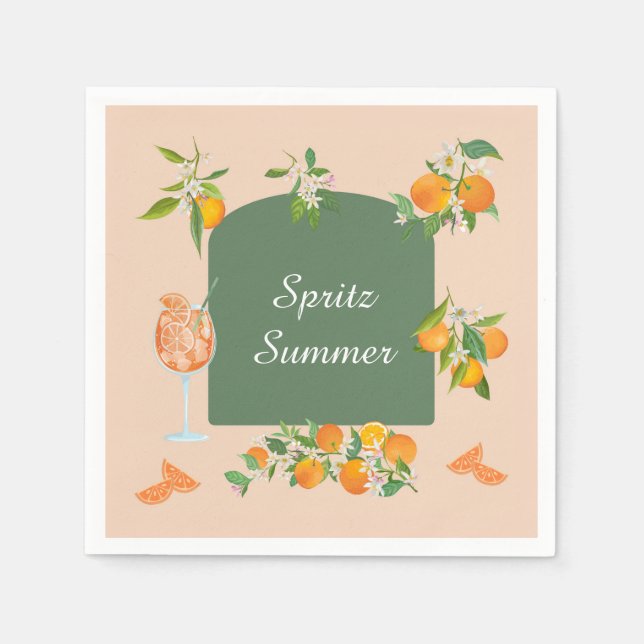 Spritz Summer Birthday Serviette (Vorderseite)