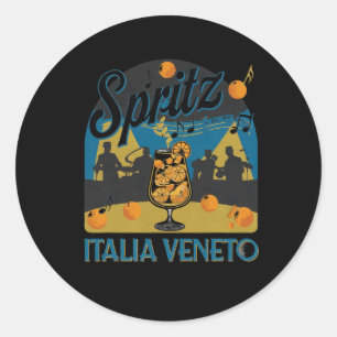 Spritz Veneto Italien Vintage Orange Wein Schwanz Runder Aufkleber