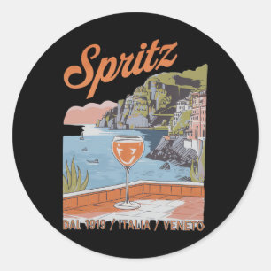 Spritz Veneto Italien Vintage Orange Wein Schwanz Runder Aufkleber