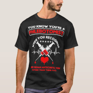 Spritze Phlebotomist Phlebotomie Doctor Heart Puls T-Shirt