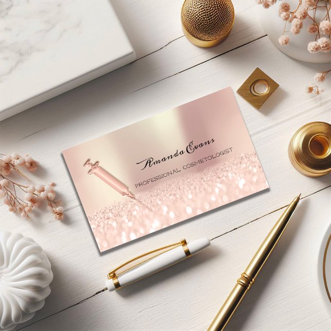 Spritze Rose B12 Botox Injektionen Kosmetologie Terminkarte (Syringe Rose B12 Botox Injections Cosmetology Appointment Card)