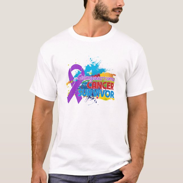 Spritzen der Farbe - Leiomyosarcoma Überlebender T-Shirt (Vorderseite)