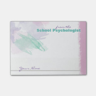 Spritzen des FarbName-Schulpsychologen Post-it Klebezettel