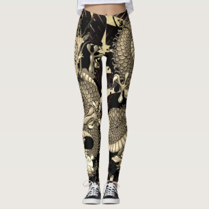 Spritzen-Drache-Tätowierung tätowierter Hauteffe Leggings