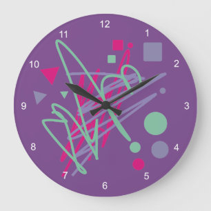 Spritzen-Gemischkunst der 80erentwurfsachtziger Große Wanduhr