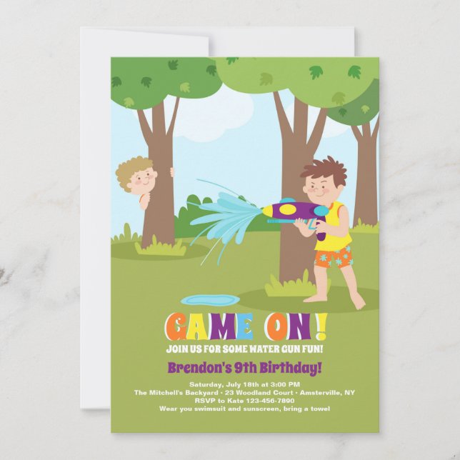 Spritzen-Kampf-Einladung Einladung (Vorderseite)