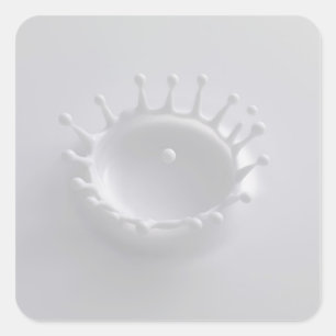 Spritzen von Milch Quadratischer Aufkleber