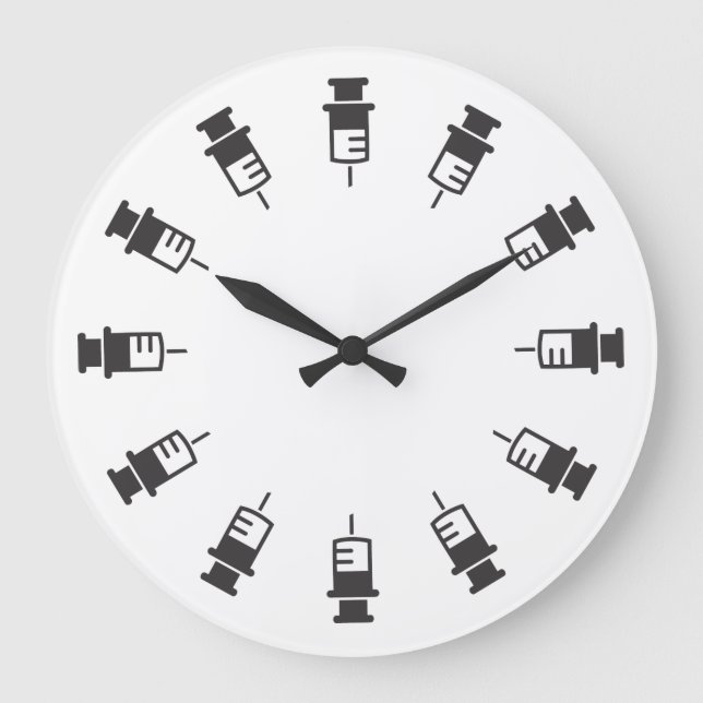 Spritzenverriegelung Große Wanduhr (Vorderseite)