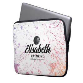 Spritzer Aquarell Foto und Name Laptopschutzhülle