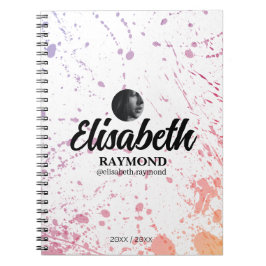 Spritzer Aquarell Foto und Name Notizblock