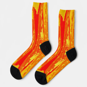 Spritzer Art Citrus Orange Gelbe Abstrakte Kunst Socken