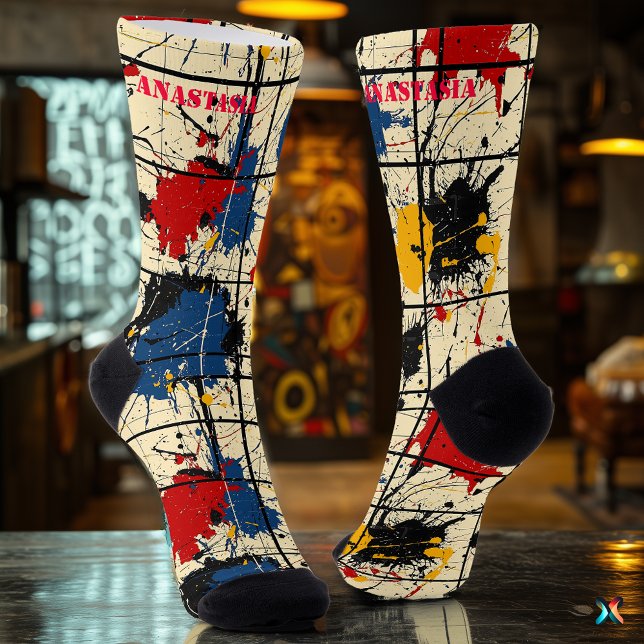 Spritzer Art Socks mit fett abstraktem Design Socken (Von Creator hochgeladen)