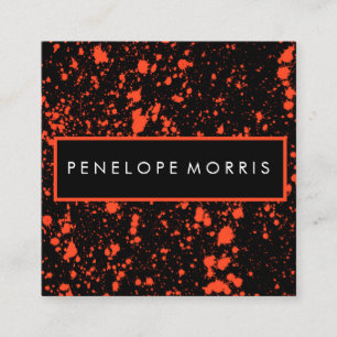 Spritzer Beauty Stylist Rot und Schwarz Quadratische Visitenkarte