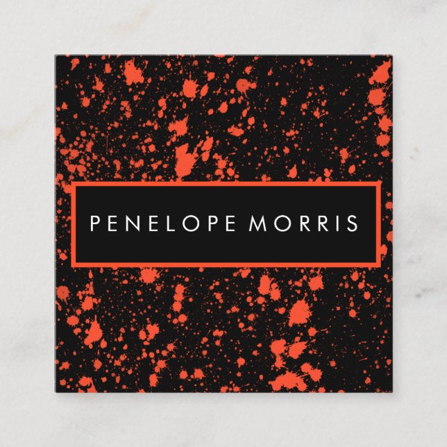 Spritzer Beauty Stylist Rot und Schwarz Quadratische Visitenkarte (Vorderseite)